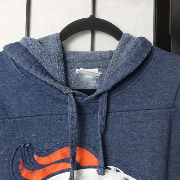 Denver Broncos Football Men's Blue Hoodie with Orange Accents - Picture 3 of 16